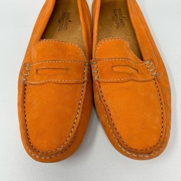 Mercanti Fiorentini Orange Career Driving Penny Loafers 3176 Women's Size 7B - Picture 6 of 14